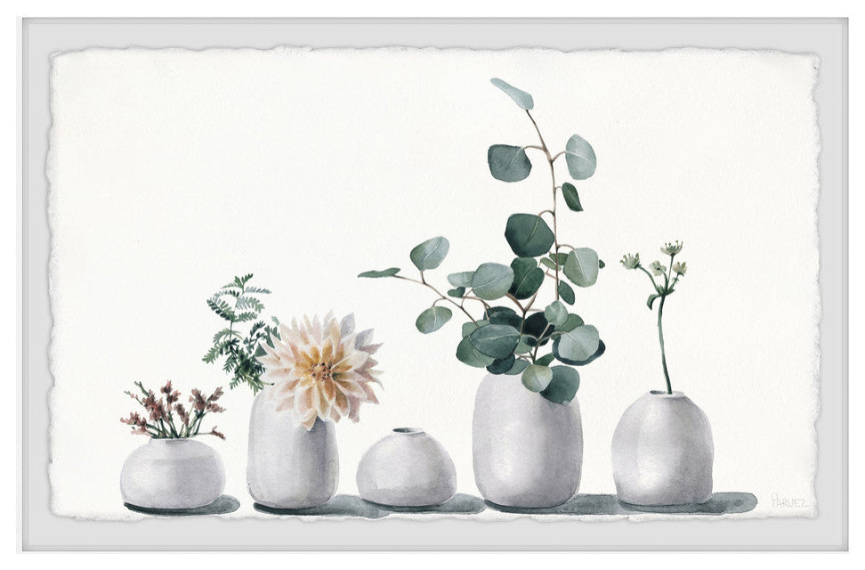 "Simply White" Framed Painting Print, 45"x30"