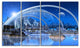 Blue Fantasy Landscape, Landscape Canvas Art Print, 48"x28", 4 Panels