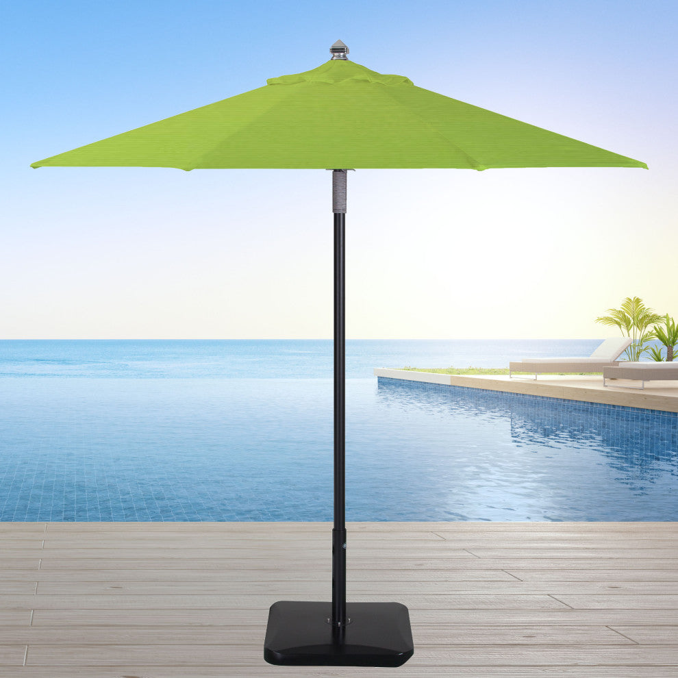 9' Round Double Pulley Commercial Contract Umbrella, Black, Macaw