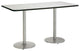 KFI Mode 42" x 96" Conference Table Linen Round Silver Base Bistro Height
