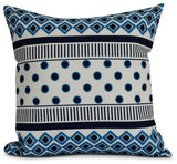 Scrambled Prints, Geometric Print Pillow, Navy Blue, 26"x26"