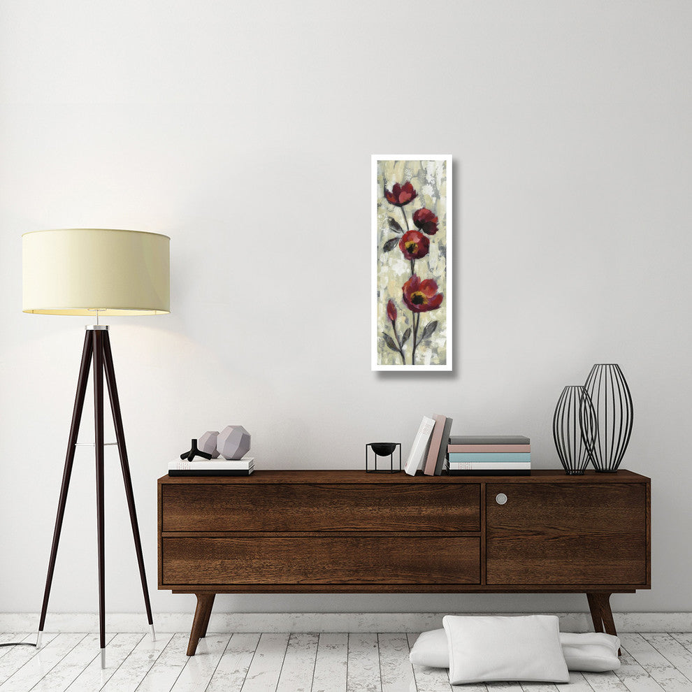"Simple Red Floral I" Digital Paper Print by Silvia Vassileva, 14"x38"