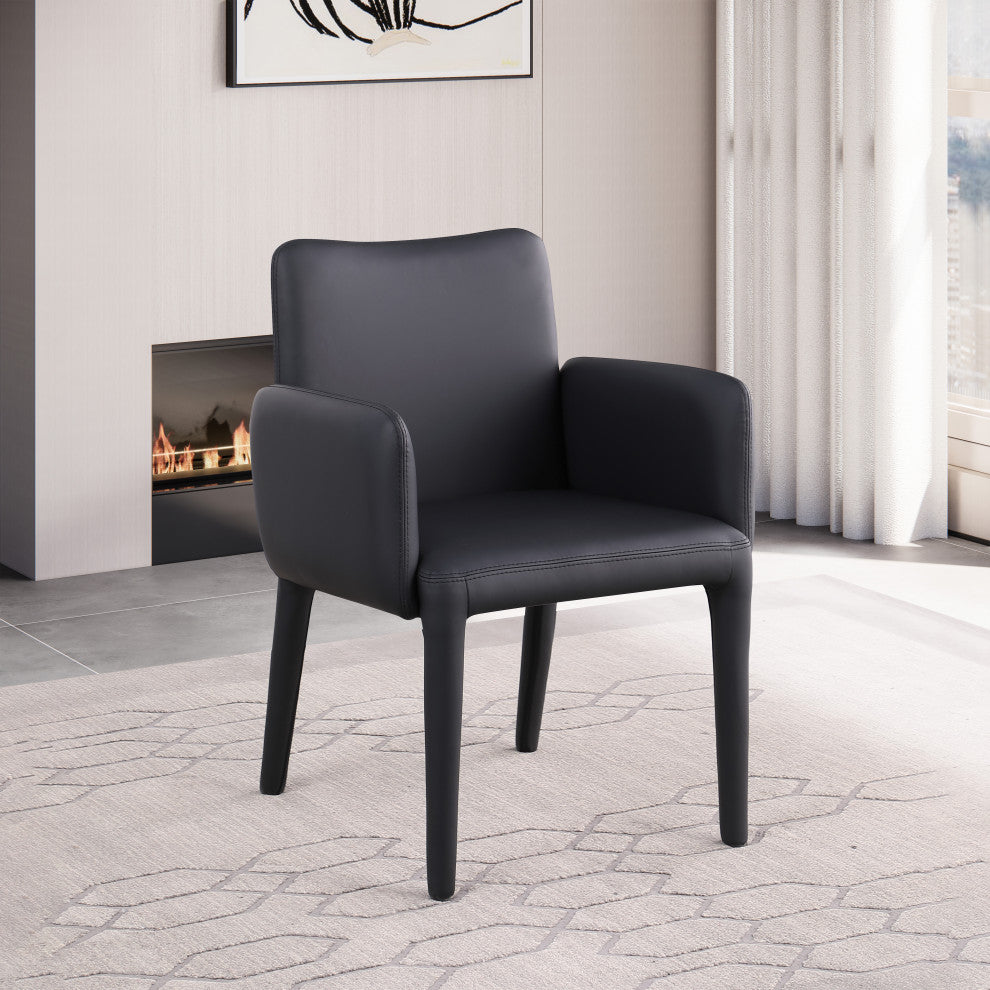 Pelle Faux Leather Accent/Dining Chair, Black
