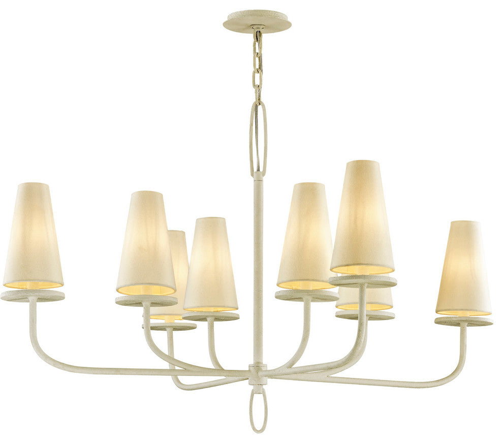 Marcel Chandelier, Gesso White Finish, 29"
