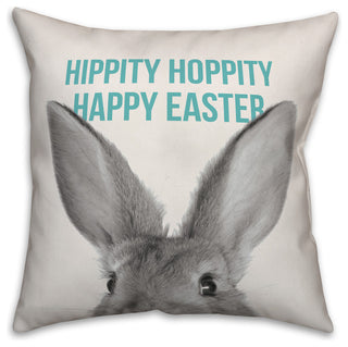 Hippity Hoppity Happy Easter 16x16 Throw Pillow Cover