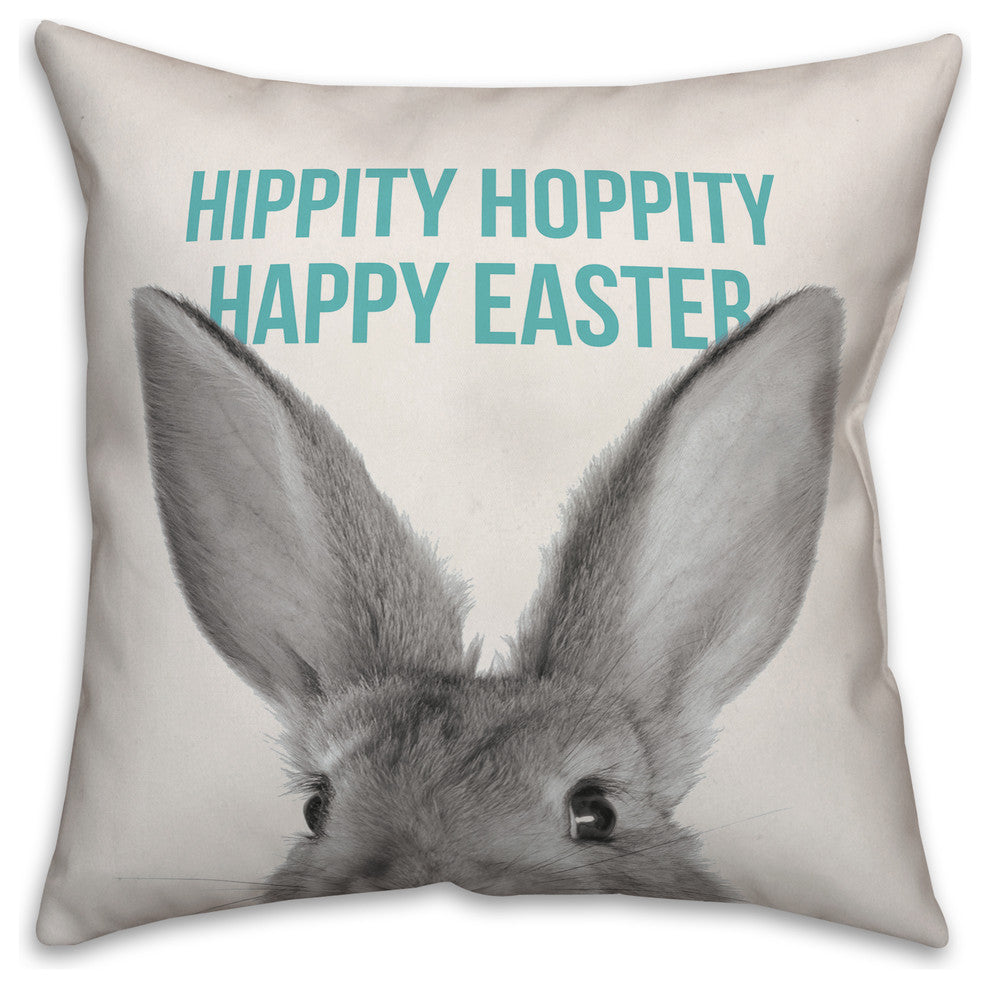 Hippity Hoppity Happy Easter 16x16 Throw Pillow Cover