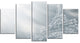Paris Eiffel TowerArt Background, Silver, Canvas Print, 60"x32", 5 Panels