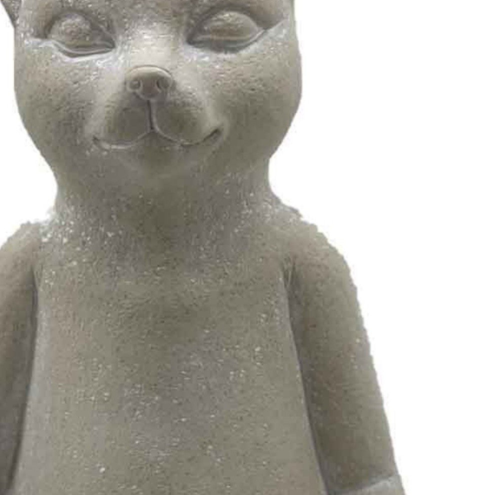 16" Cream Budha Cat Indoor Outdoor Statue