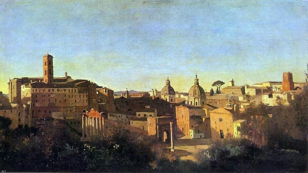 Jean-Baptiste-Camille Corot The Forum Seen from the Farnese Wrapped Canvas