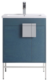 Bathroom Vanity Set, French Blue, 24", Polished Chrome Hardware