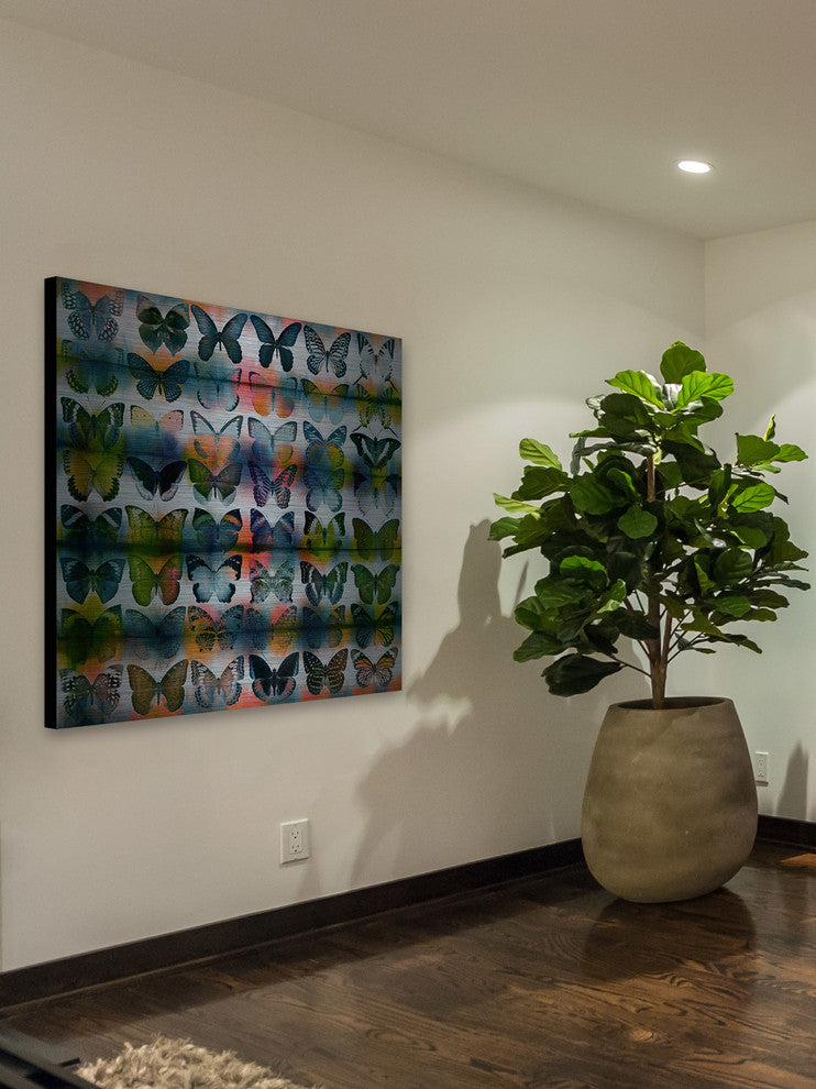 "Butterflies Squared" UV Ink Print on Brushed  Aluminum, 32"x32"