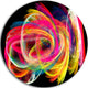 Colorful Thick Strokes In Black, Abstract Disc Metal Wall Art, 23"
