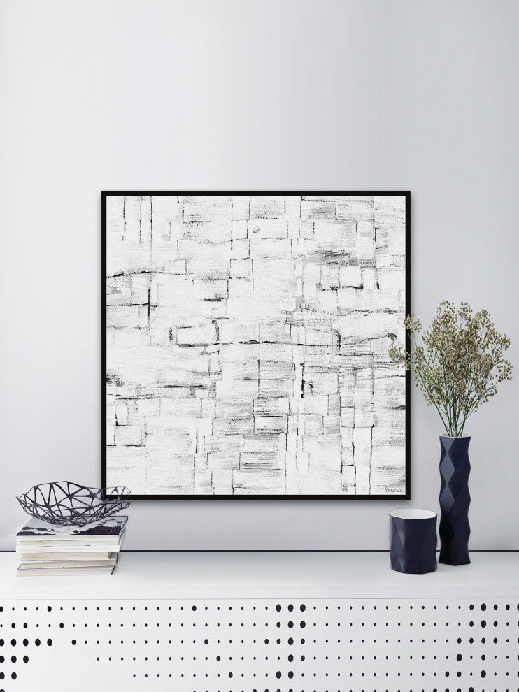 "Dream of Beauty" Floater Framed Painting Print on Canvas, 18x18