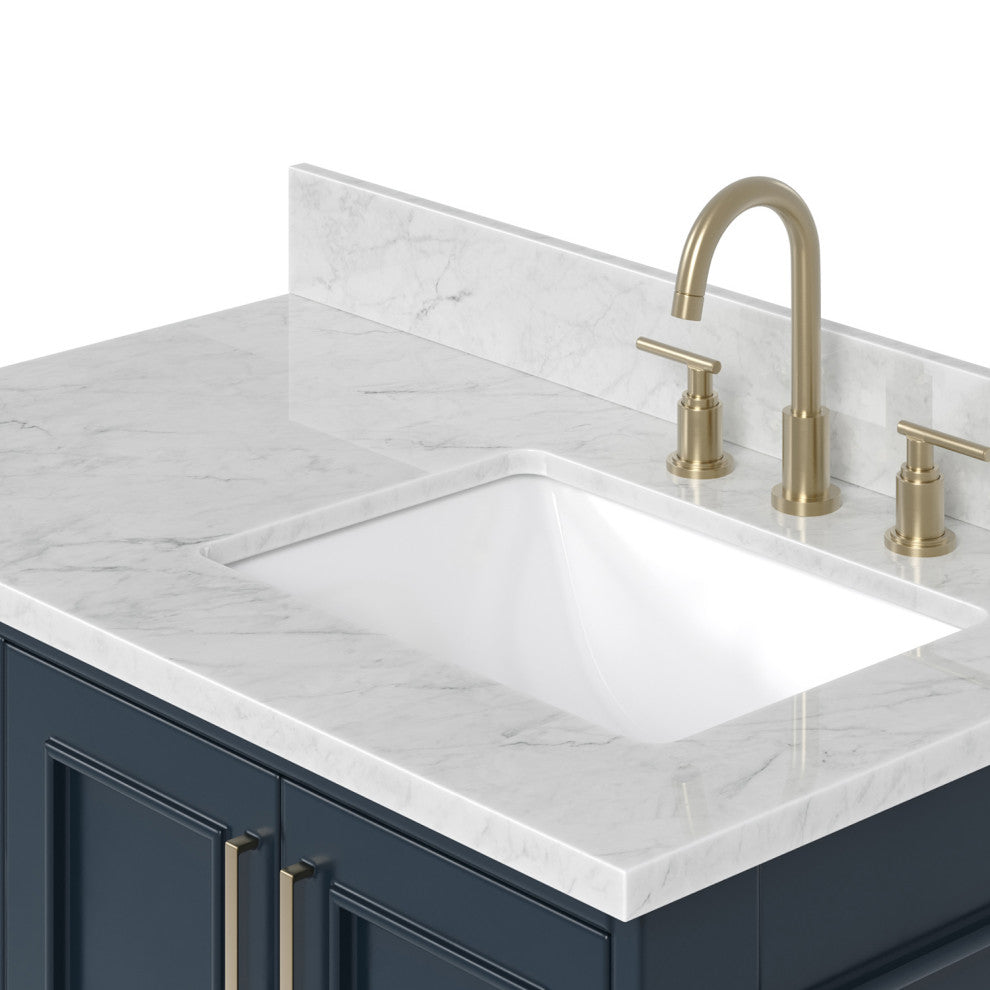 Ariel Stafford 37" Single Right Offset Rectangle Sink Bathroom Vanity