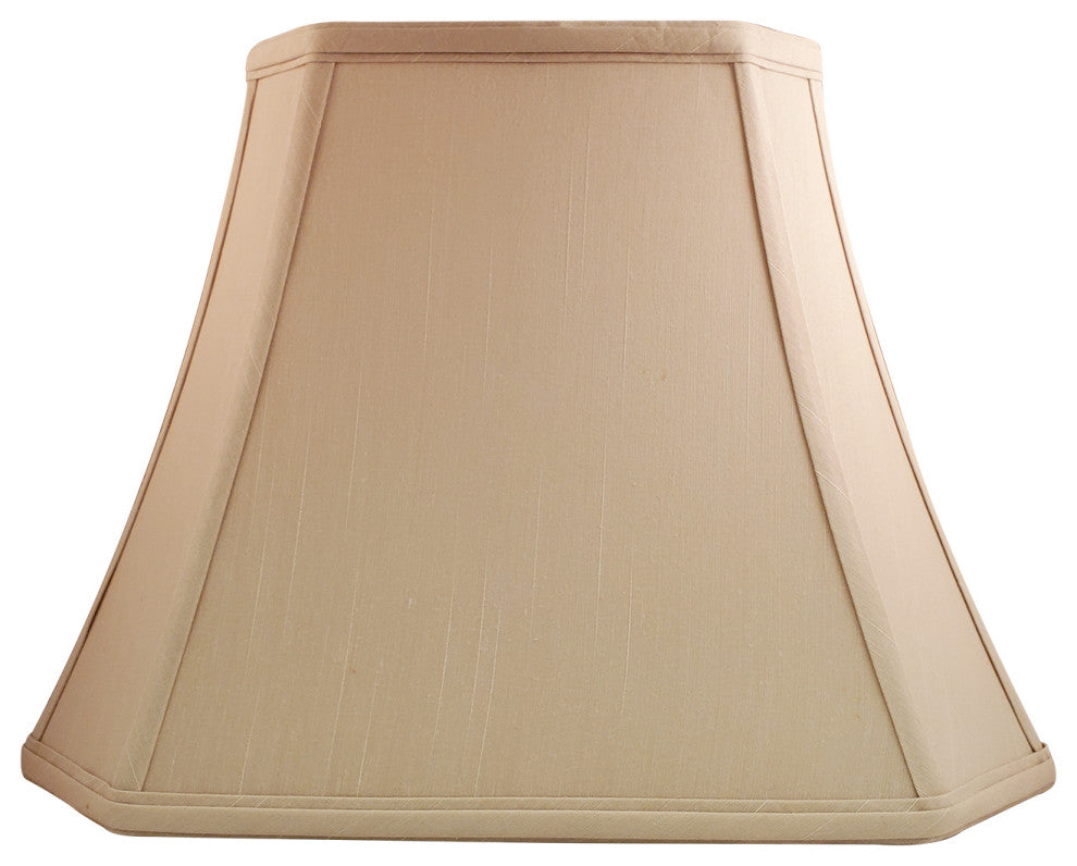 Royal Designs Rectangle Cut Corner Lamp Shade, Beige, (6x8)x(9x14)x10, Set of 2