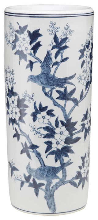 Blue and White Umbrella Stand