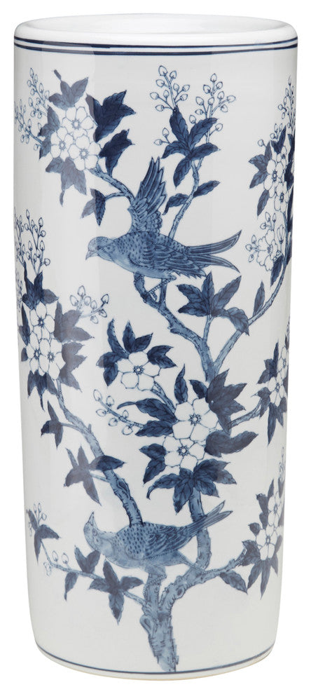 Blue and White Umbrella Stand