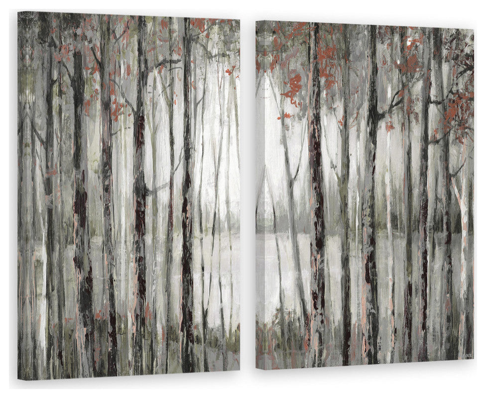 Dusky Autumn Lake Diptych, 80"x60"