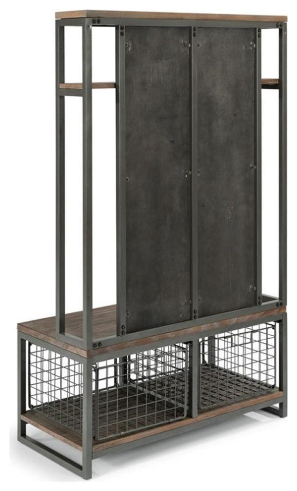 Homestyles Barnside Wood Hall Tree in Gray