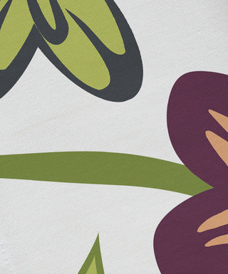 Tropical Floral, Floral Print Napkin, Purple, Set of 4