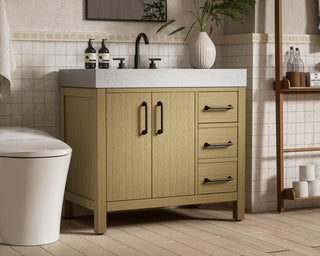 Home Living 36" Single Bathroom Vanity, Honey Brown