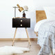 Mid Century Modern 2 Drawers Nightstand Sofa Side Table End Table Espresso