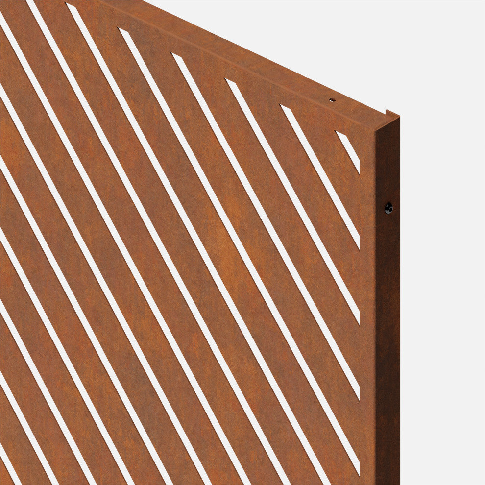 Alta Corten Steel Decorative Screen With Stand, Arrow