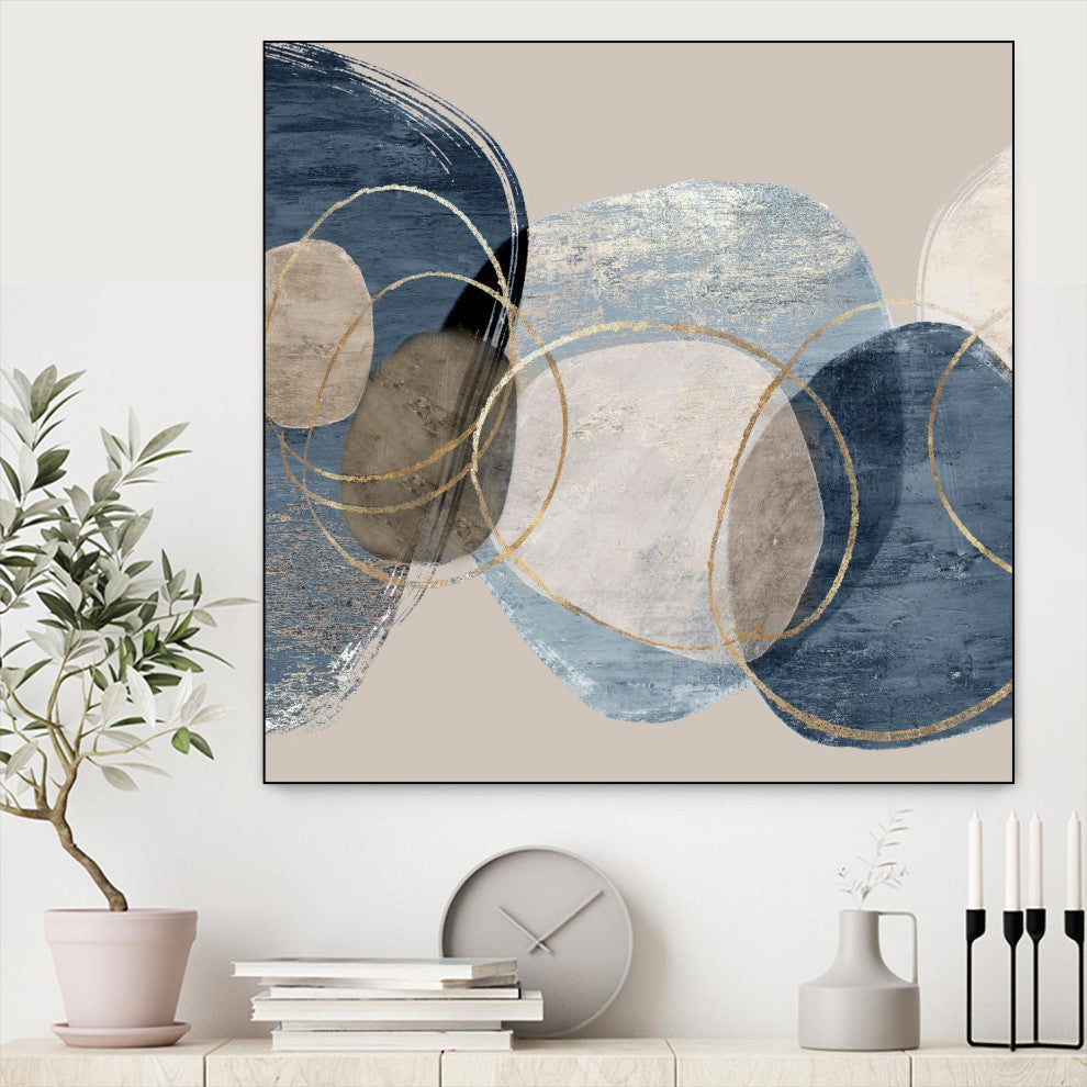 "Conglomerate I" Framed Canvas by Giant Art 30"x30"