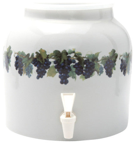 Goldwell Designs Grape Vine Design Water Dispenser Crock