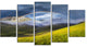Rainbow in Mountain Valley, Landscape Canvas Art Print, 60"x32", 5 Panels