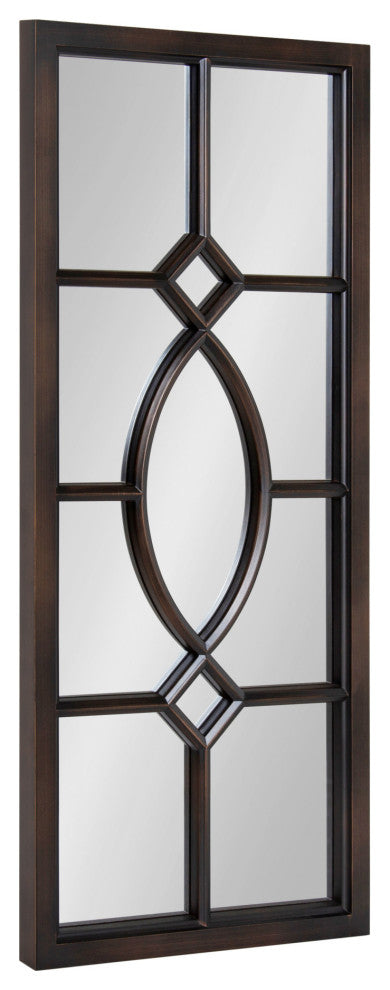Cassat Framed Wall Accent Mirror, Brown 13x30