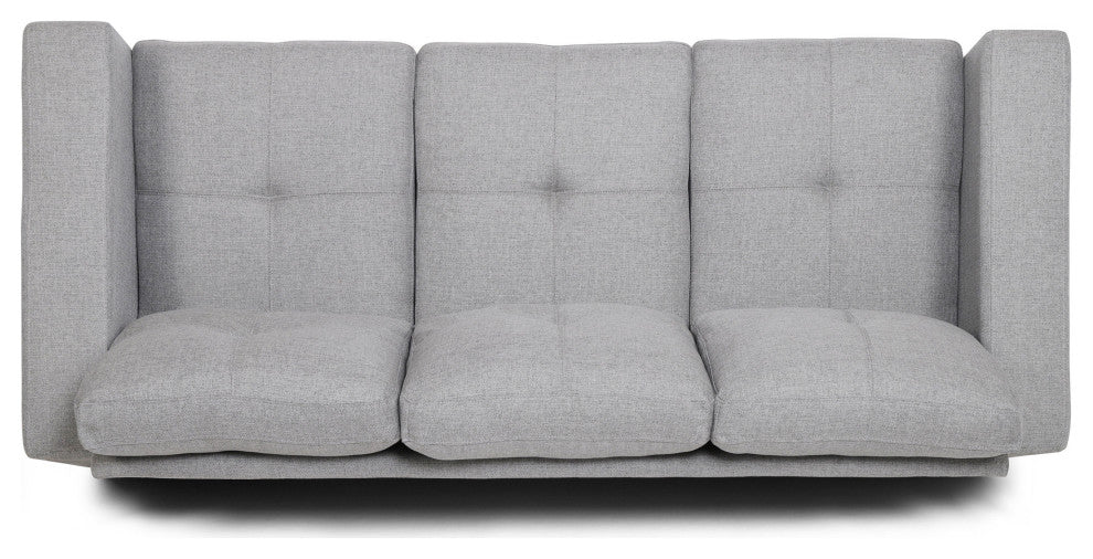 Viviana Three Seater Sofa With Wood Legs, Gray, Natural