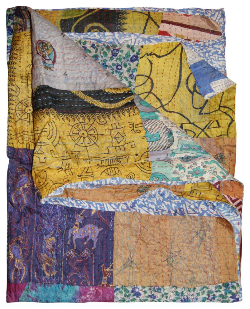 HomeRoots 60" x 90" Silk Multicolor Throws