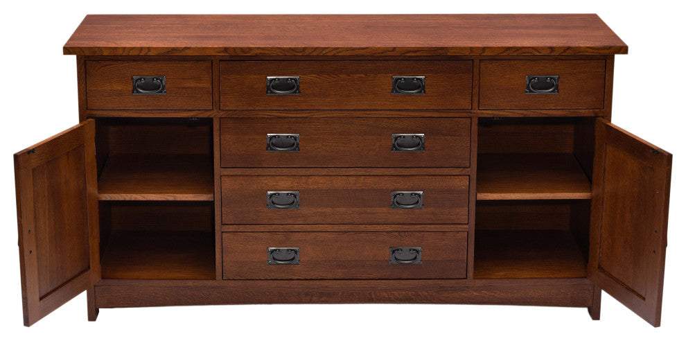 Mission Style Solid Quarter Sawn Oak Sideboard, Console