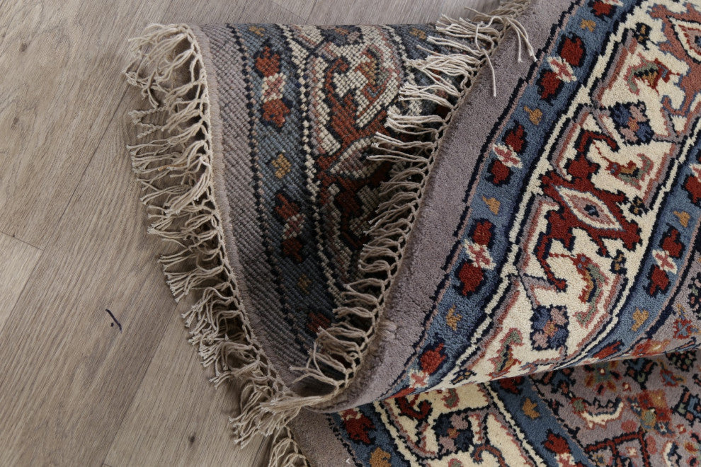 Bidjar Oriental Traditional Indian Hand-Knotted Area Rug, Gray, 8'1"x8'1