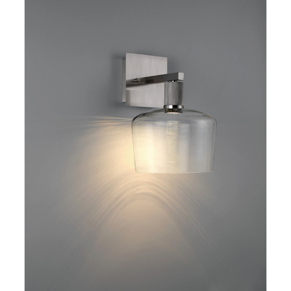 Access Port Nine 1-Light Chardonnay LED Wall Sconce Brushed Steel