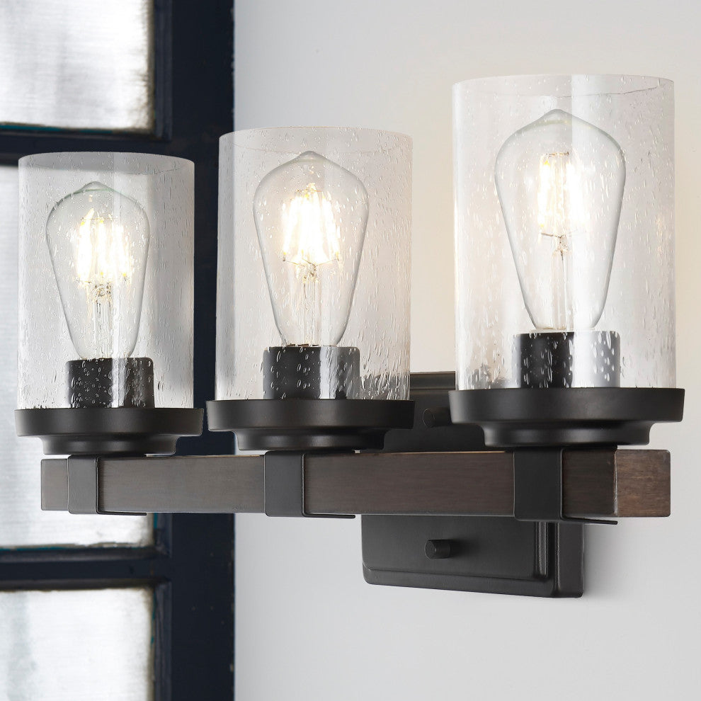 Bungalow Iron LED Vanity Light, Oil Rubbed Bronze, 3 Bulb