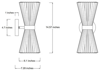 Beacon Lighting Amore Pleated Wall Bracket, Brass With White Linen Shade, 2 Light