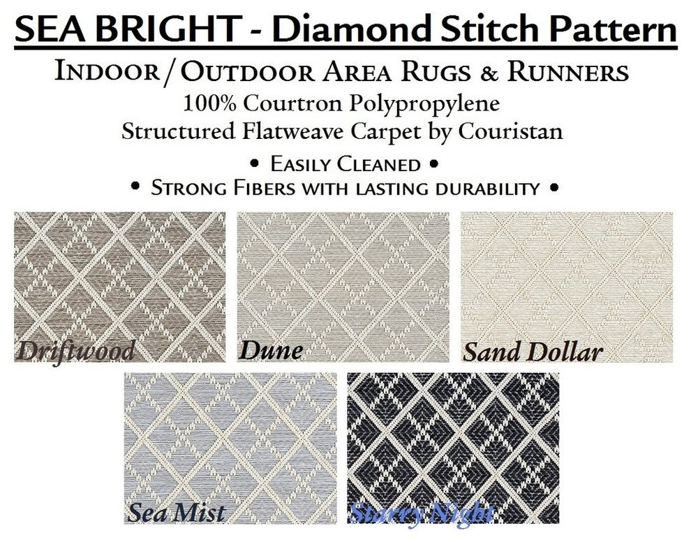 Couristan Sea Bright Indoor/Outdoor Accent Rug | Versatile Carpet, Sand Dollar, Round 4'