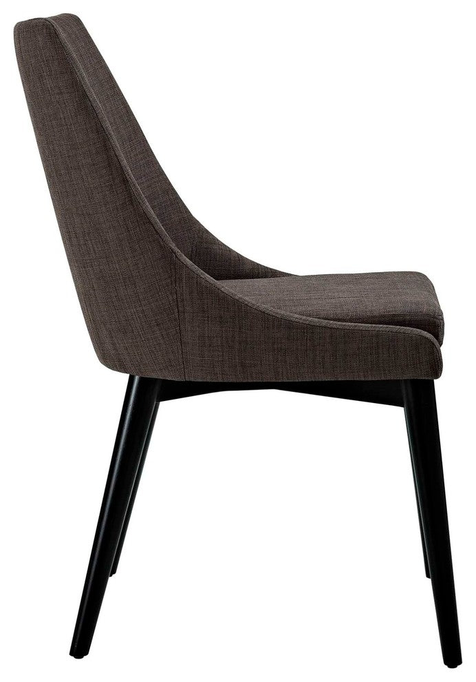 Modern Contemporary Urban Design Kitchen Room Dining Side Chair, Brown, Fabric