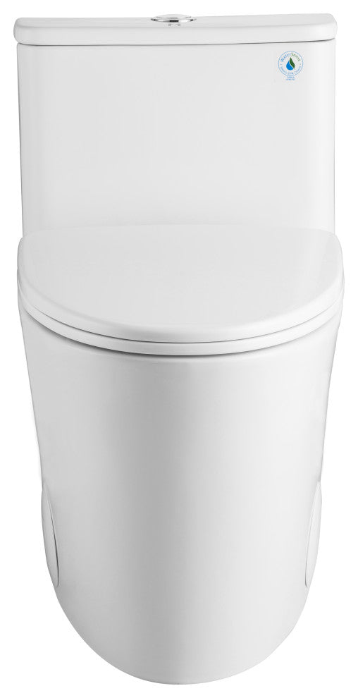 One Piece Toilet Elongated,Small Toilet Compact Modern Single Flush 1.28 GPF