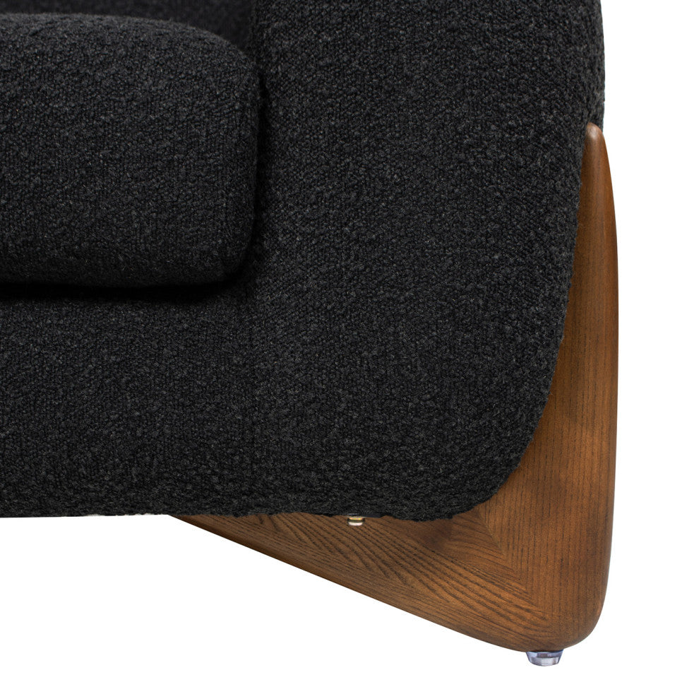 Alpine 44" Sherpa Arm Chair, Ebony Black Boucle