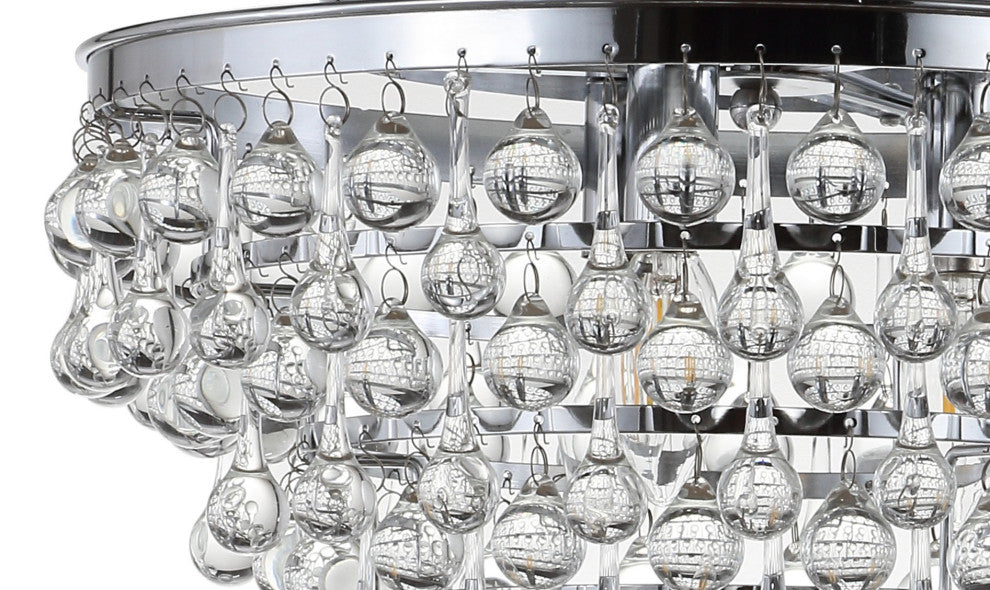 Toronto 16" Metal, Crystal LED Flush Mount, Chrome