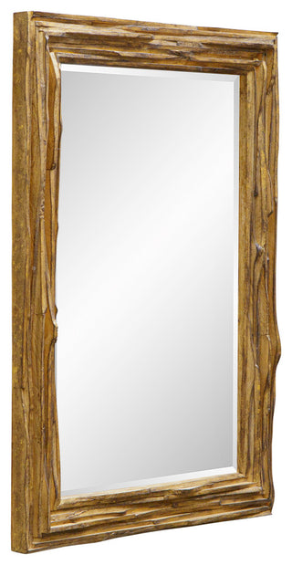 Uttermost Overlap Teak Wood Mirror
