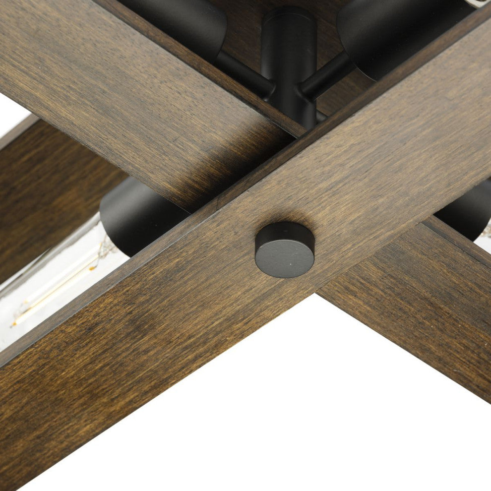 Boundary Collection 24" 4-Lt Semi-Flush Mount Light, Matte Black