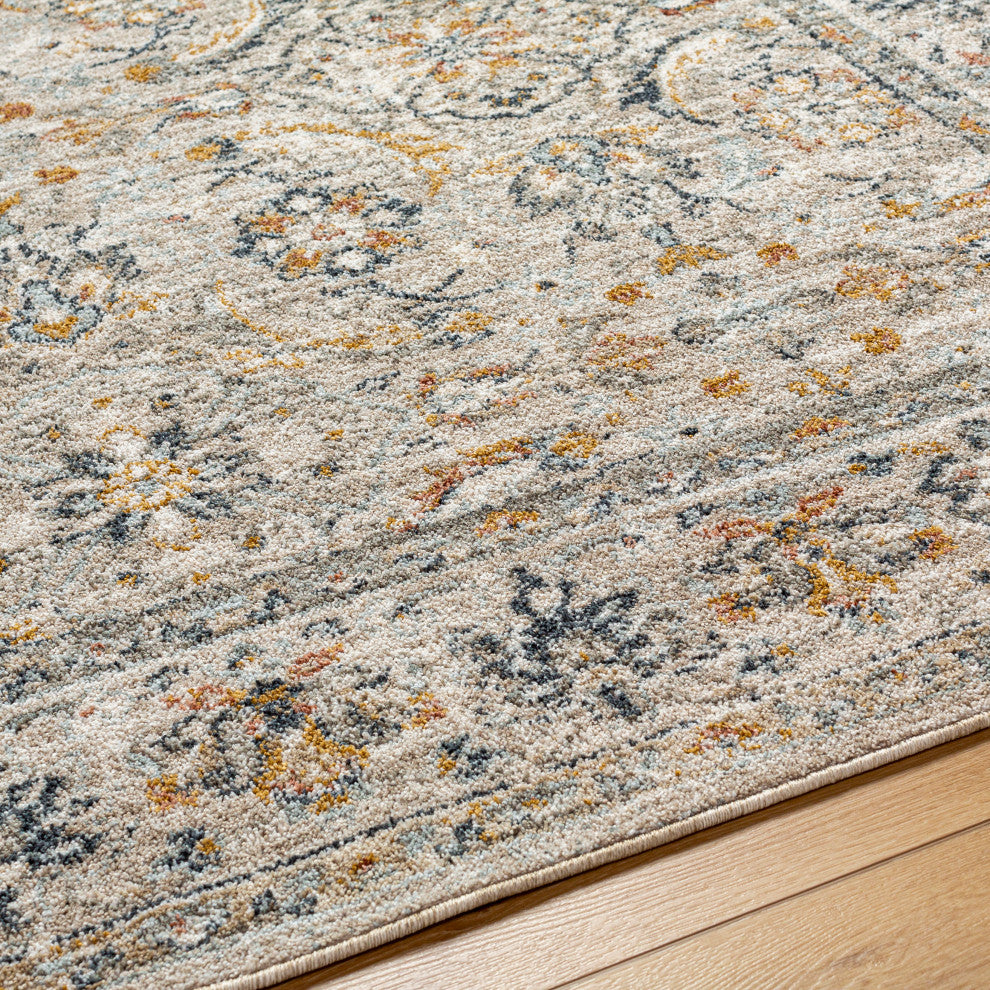Surya Beckham BCM-2319 Machine Woven Area Rug, Light Slate, 2'7" x 7'3"