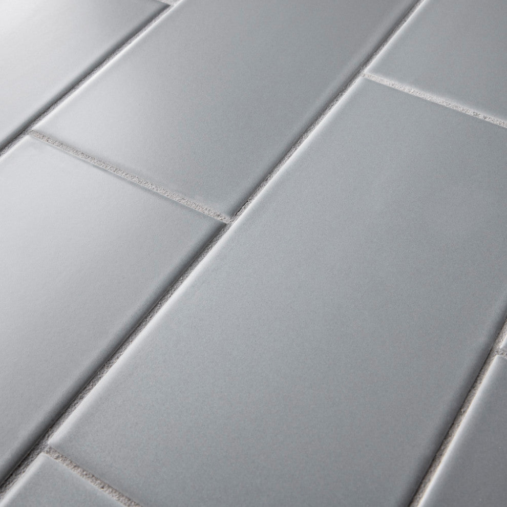 Projectos Matte Ceramic Floor and Wall Tile, Cloud Grey