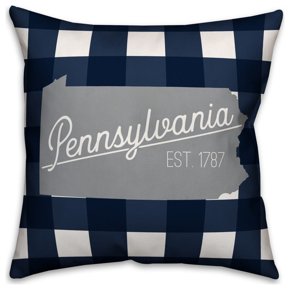 Pennsylvania Buffalo Check 18x18 Spun Poly Pillow