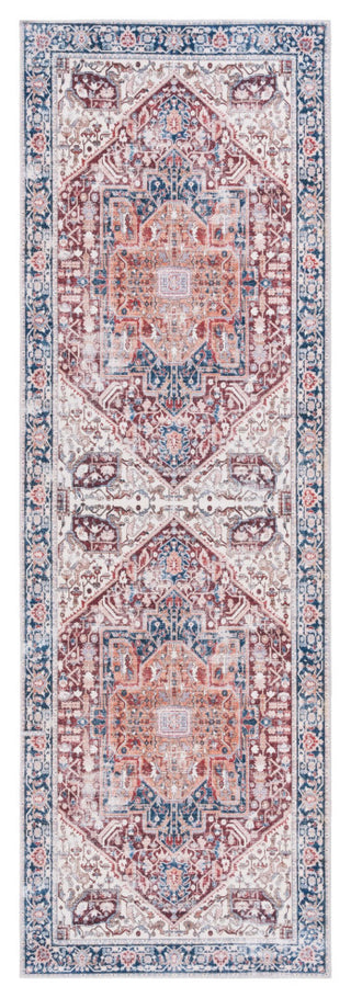 Safavieh Arizona Machine-Washable Collection ARZ109 Rug, Red/Navy, 2'3"x4'