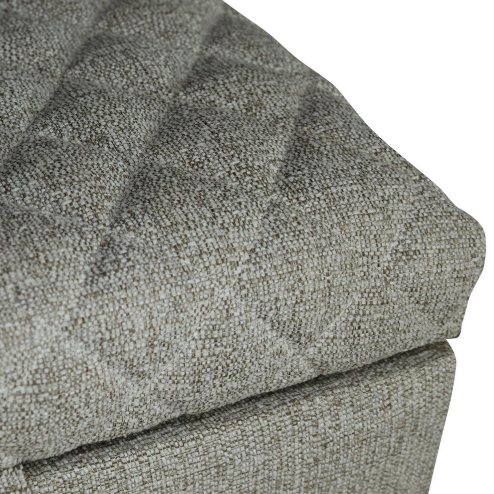 Reece Upholstered Storage Bench, Tan